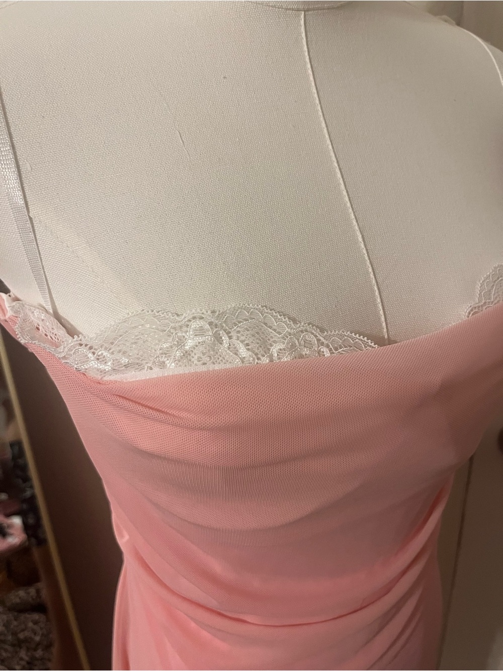Strappy Lace-Trim Mini Dress in Pink - Picture 9 of 13